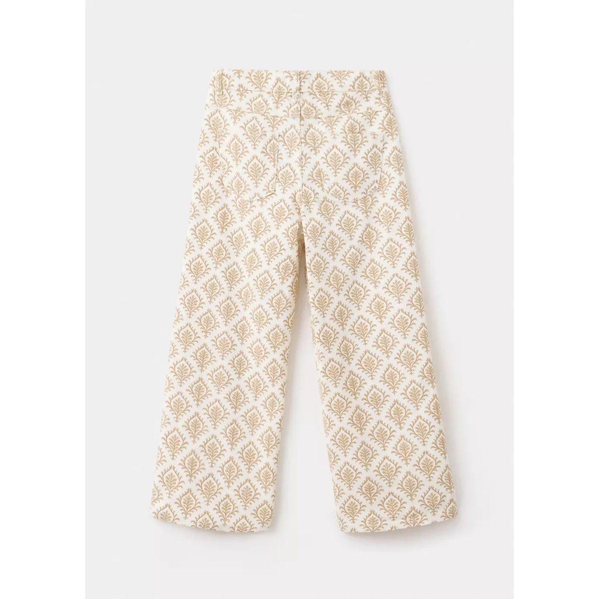 Jean wideleg imprimé fleuri moutarde, MANGO KIDS
