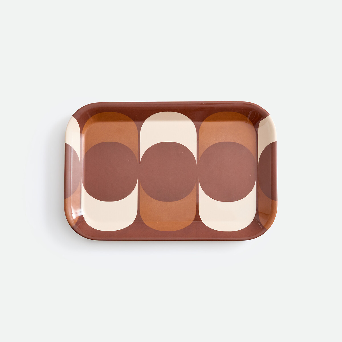 Plateau rectangulaire, imprimé vintage, taille S, LUIGI marron, LA REDOUTE INTERIEURS