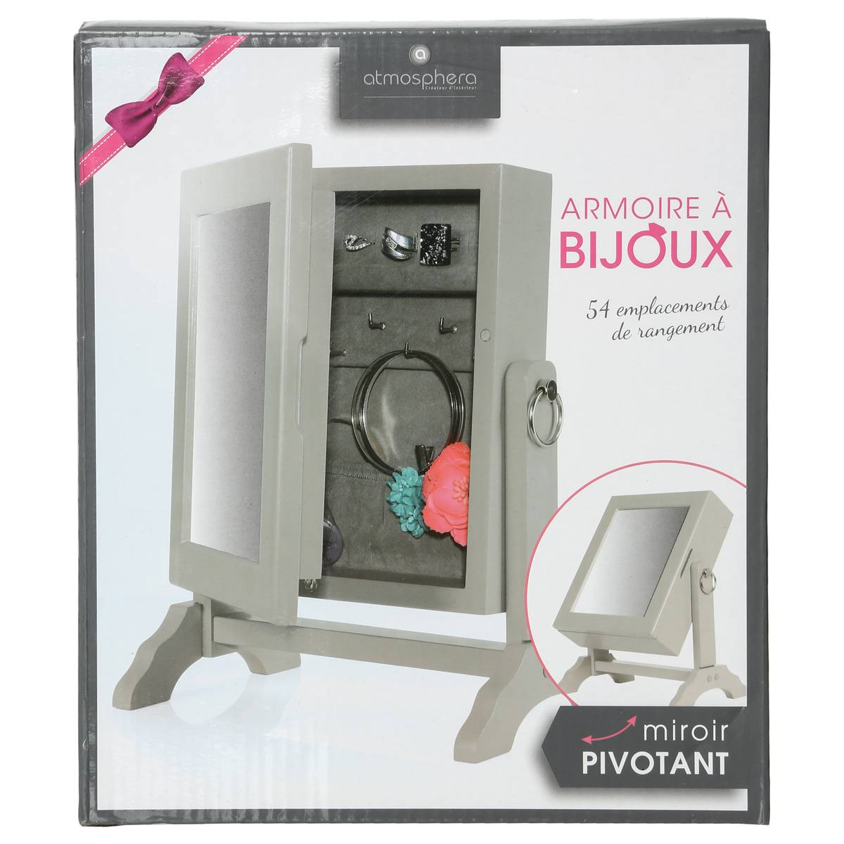 Armoire à bijoux KRISTIN blanc, ATMOSPHERA