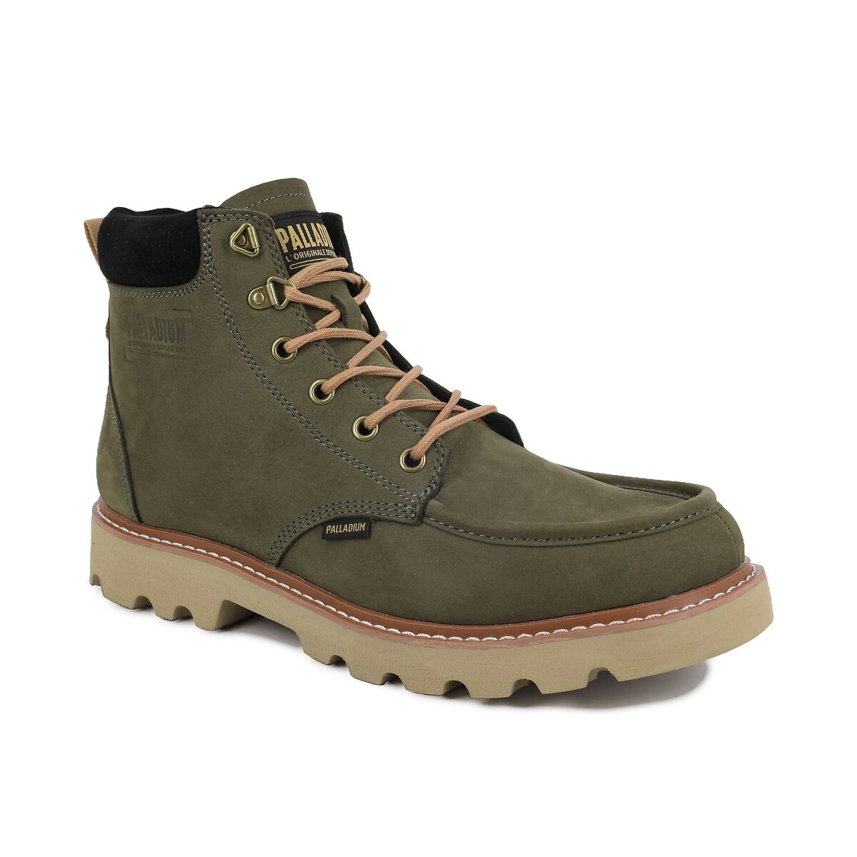 Botas em pele caqui, PALLADIUM