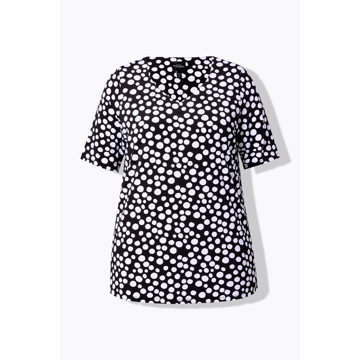T-shirt à manches courtes. Tissu au tombé noir, ULLA POPKEN