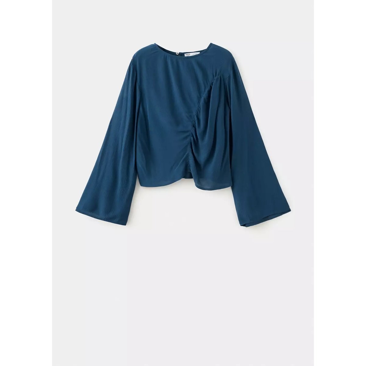 Blouse fluide détail froncé bleu pétrole, MANGO TEEN