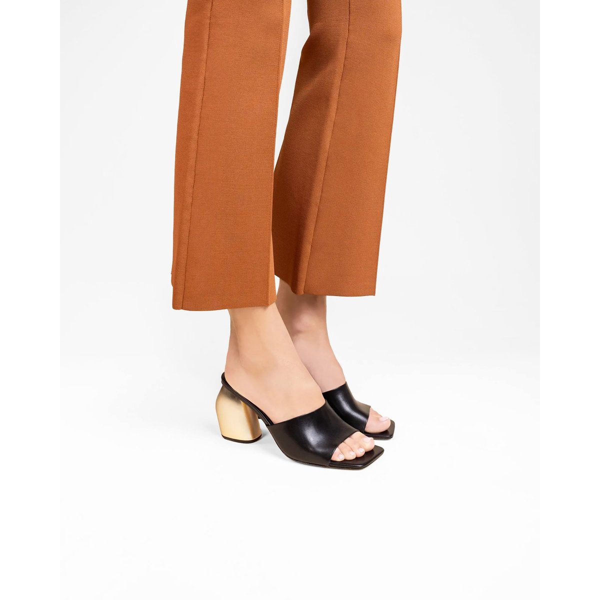 Mules à bout carré GEMMA HIGH noir, MI MAI