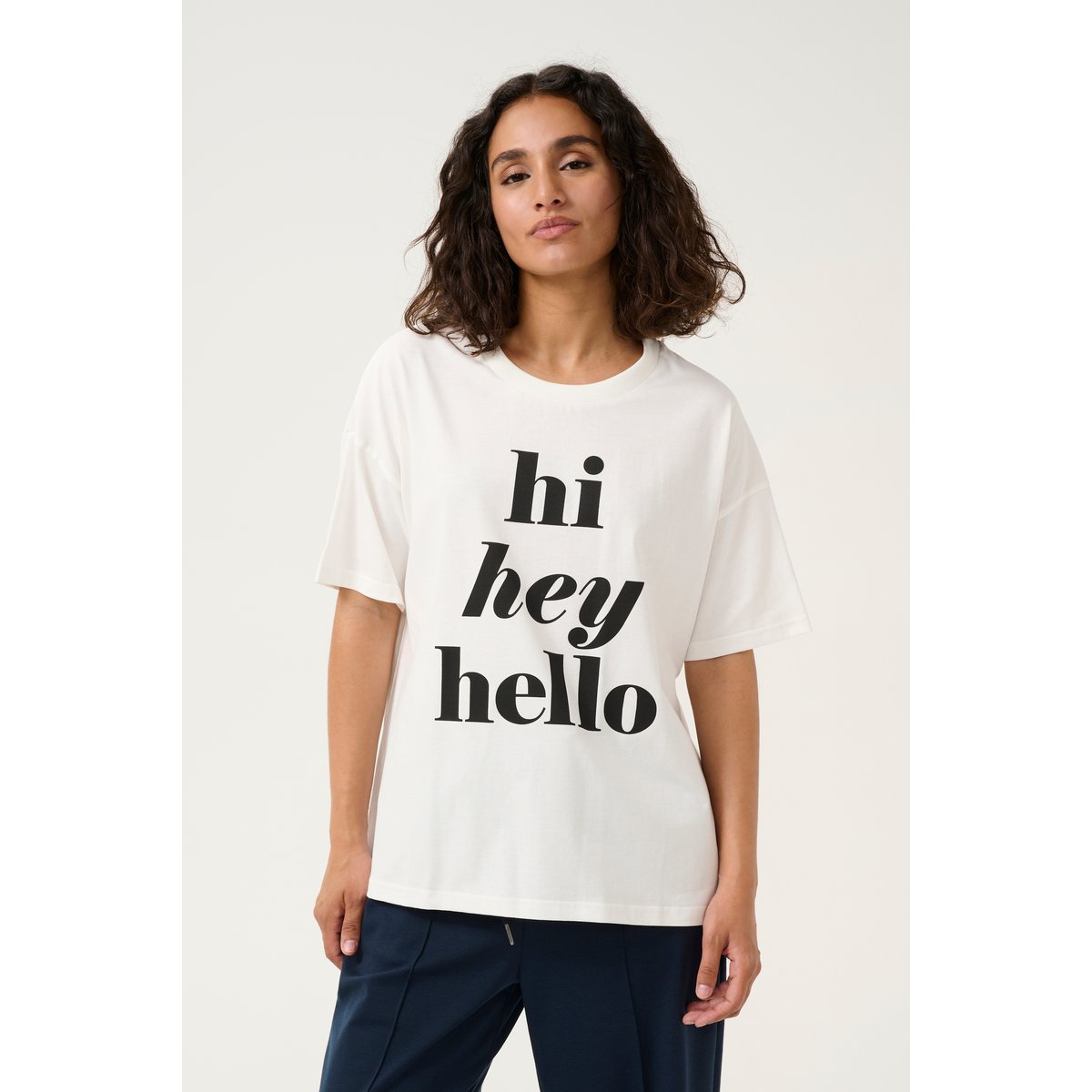 T-shirt blanc chalk, KAFFE