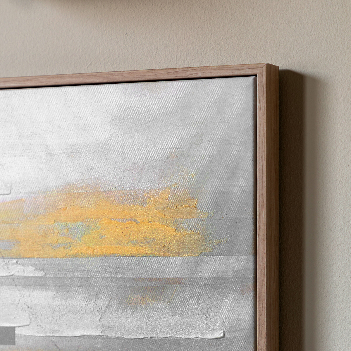 Set of 2 Modern Sunset Framed Canvas natural, ÉDITÉ