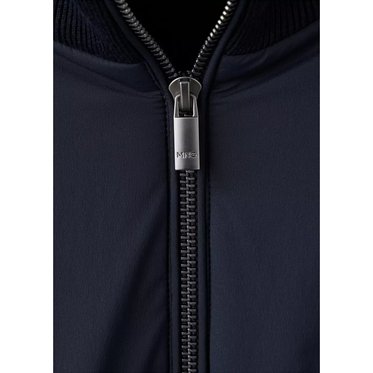 Veste bomber en coton mélangé bleu marine, MANGO MAN