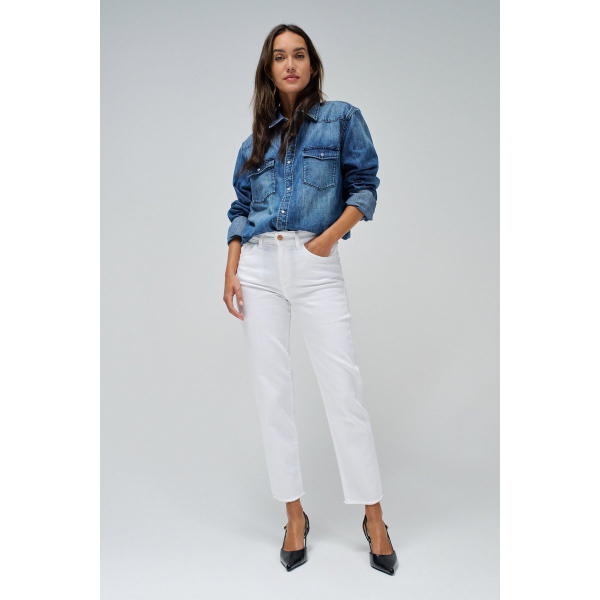 JEAN TRUE CROPPED SLIM blanc, SALSA JEANS