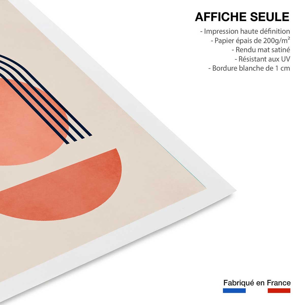Affiche dessin ""Bauhaus abstrait"" affiche seule, HEXOA