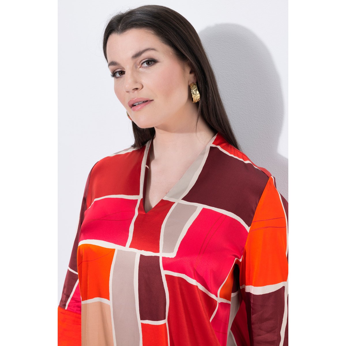 Robe midi coupe évasée rose vif fuchsia, ULLA POPKEN