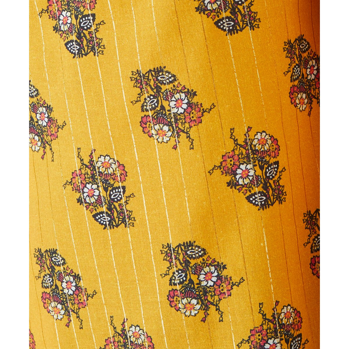Chemisier coton rayures brillantes jaune bouquet, DAMART