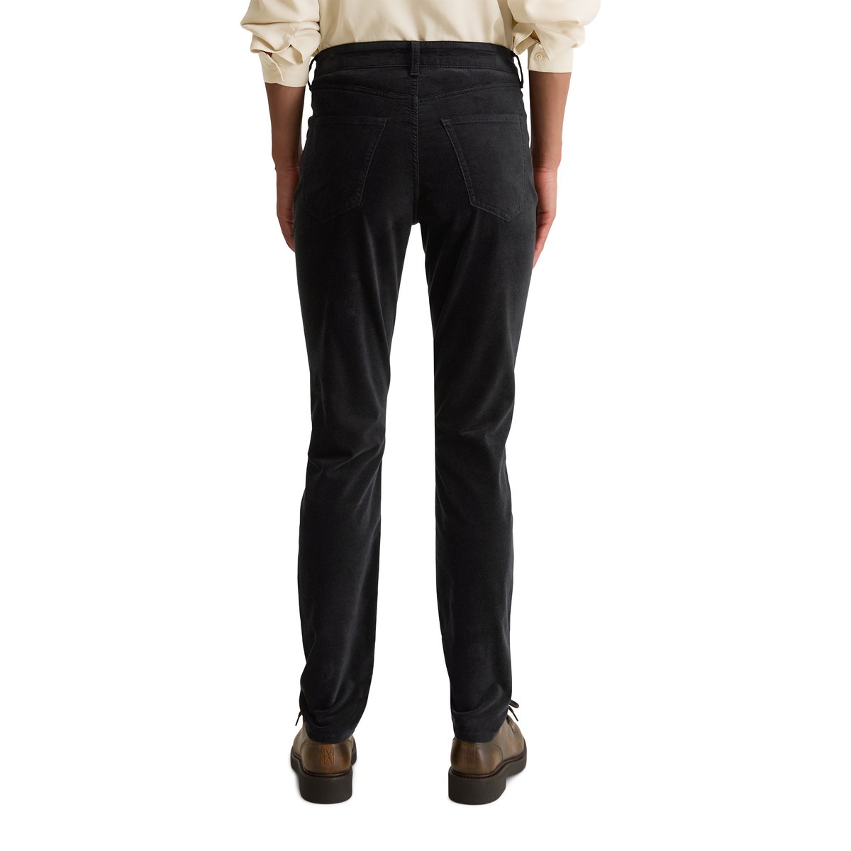 Pantalon en velours modèle Alkea slim en mélange de coton organique et de stretch noir, MARC O'POLO