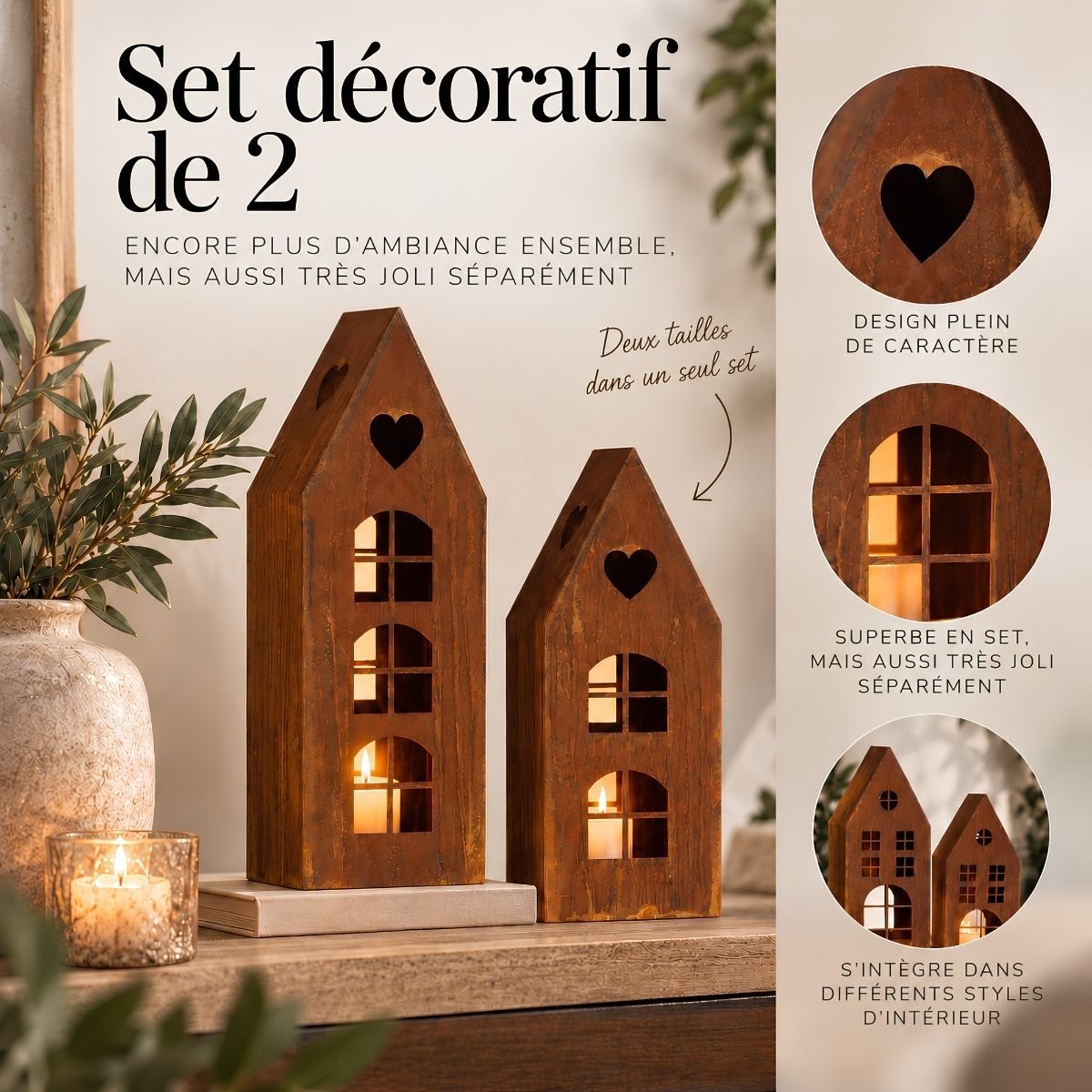 Lanterne brun, MICA DECORATIONS