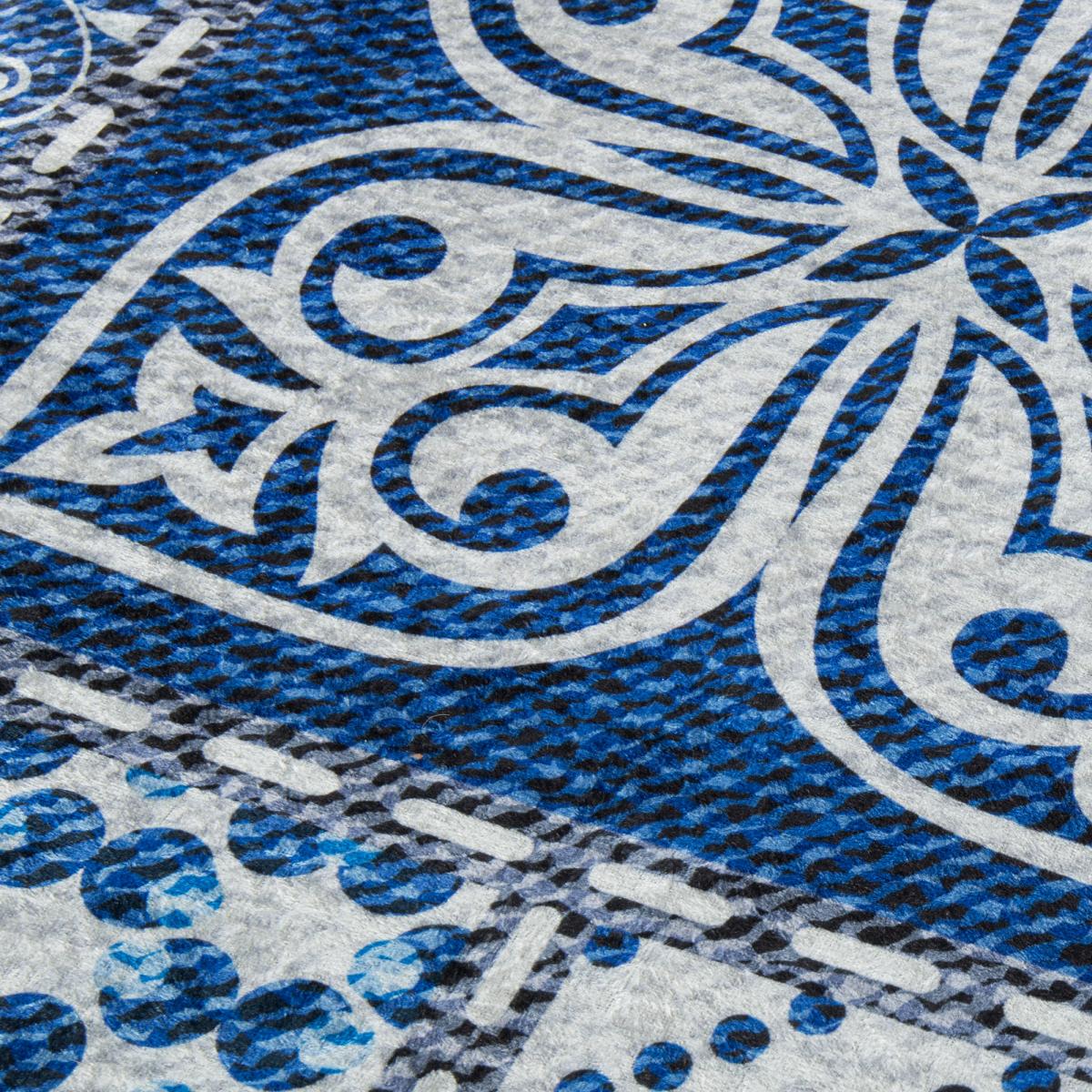 Tapis salon LYN11 6MEN facile d'entretien bleu, blanc, gris, UN AMOUR DE TAPIS