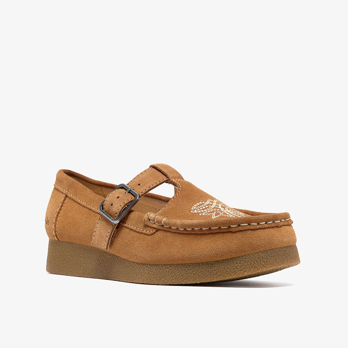Ballerines en cuir suède, WALLABEE EVO BAR cannelle, CLARKS