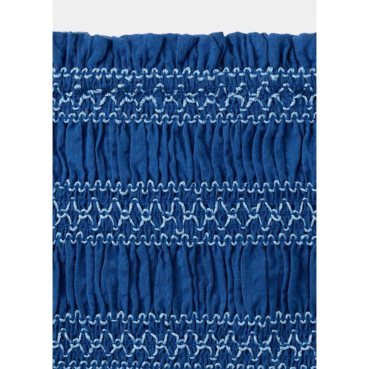 Top froncé avec détails brodés bleu marine, MANGO TEEN