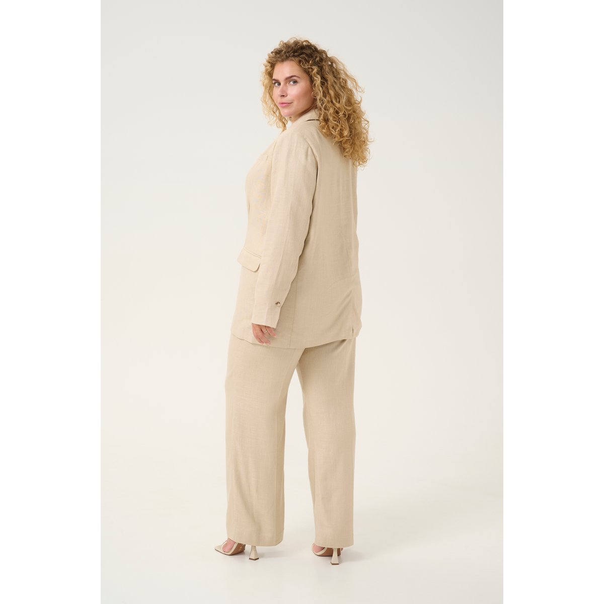 Blazer beige feather gray melange, KAFFE CURVE