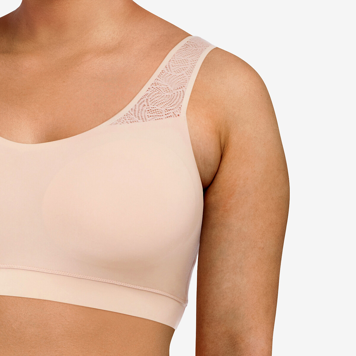 Brassière dentelle paddée SOFTSTRETCH beige doré, CHANTELLE