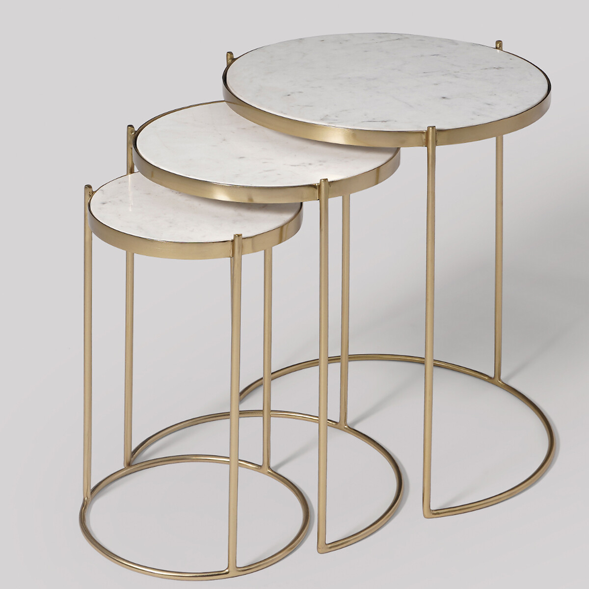 Cassel Metal Side Table white marble, SWOON