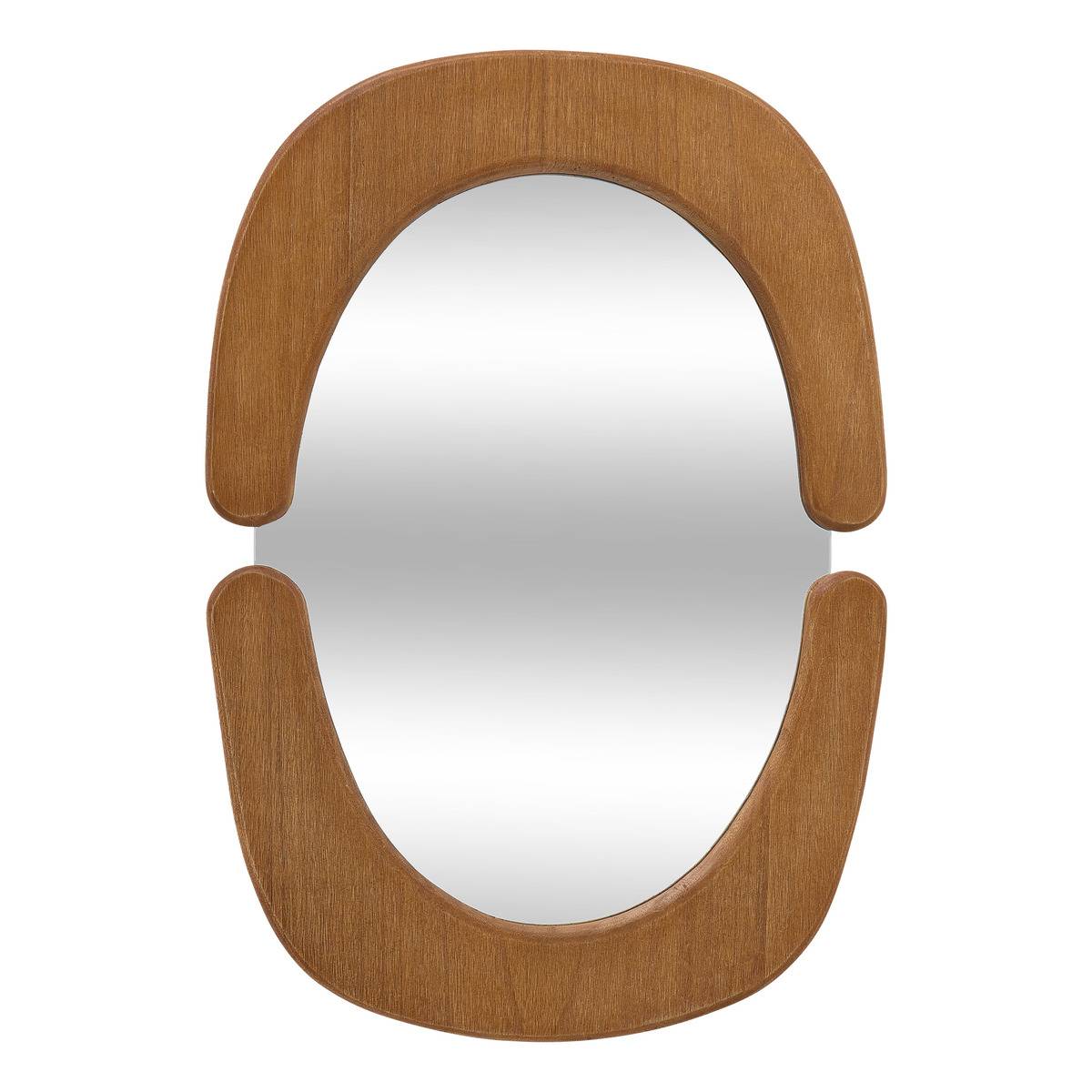 Miroir mural ovale design organique ANTOINE marron acajou, ATMOSPHERA