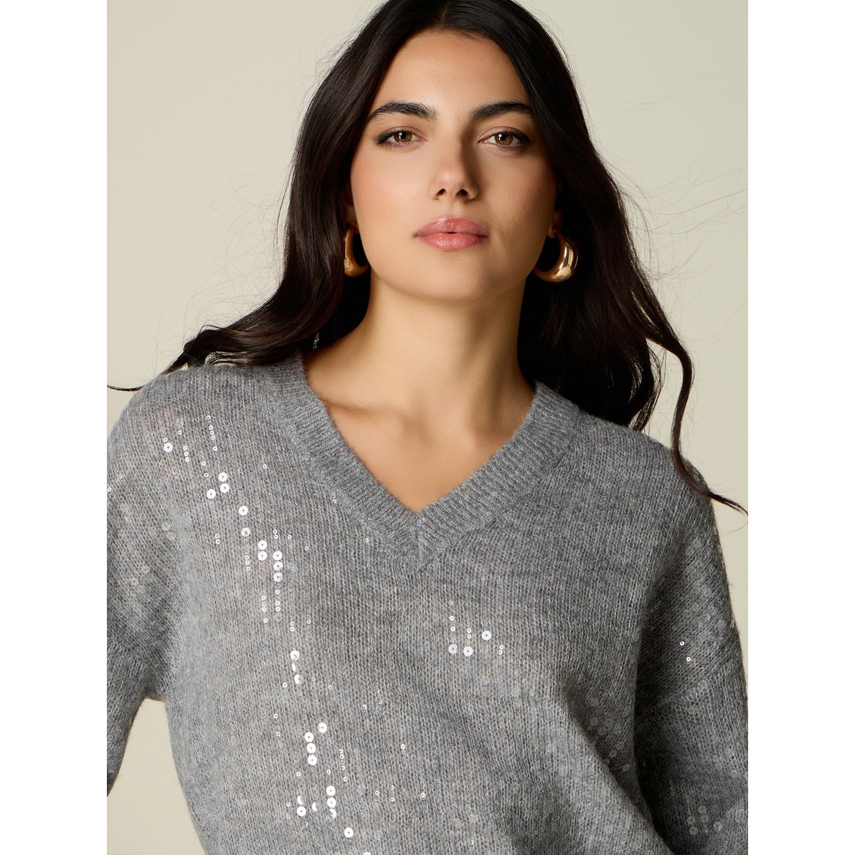 Maille à paillettes gris, OLTRE