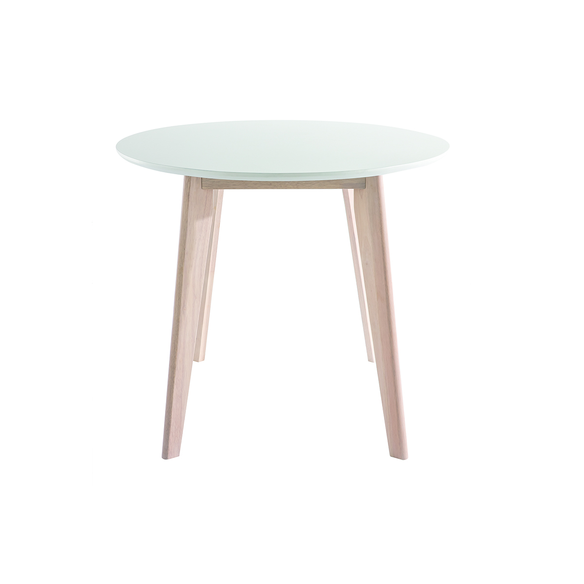 Table scandinave ovale blanche et bois clair L150 cm LEENA blanc, MILIBOO