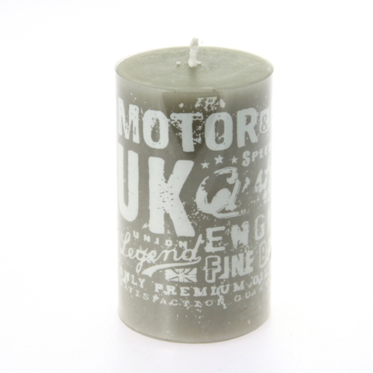 Bougie ronde décorative avec motifs taupe, ATMOSPHERA
