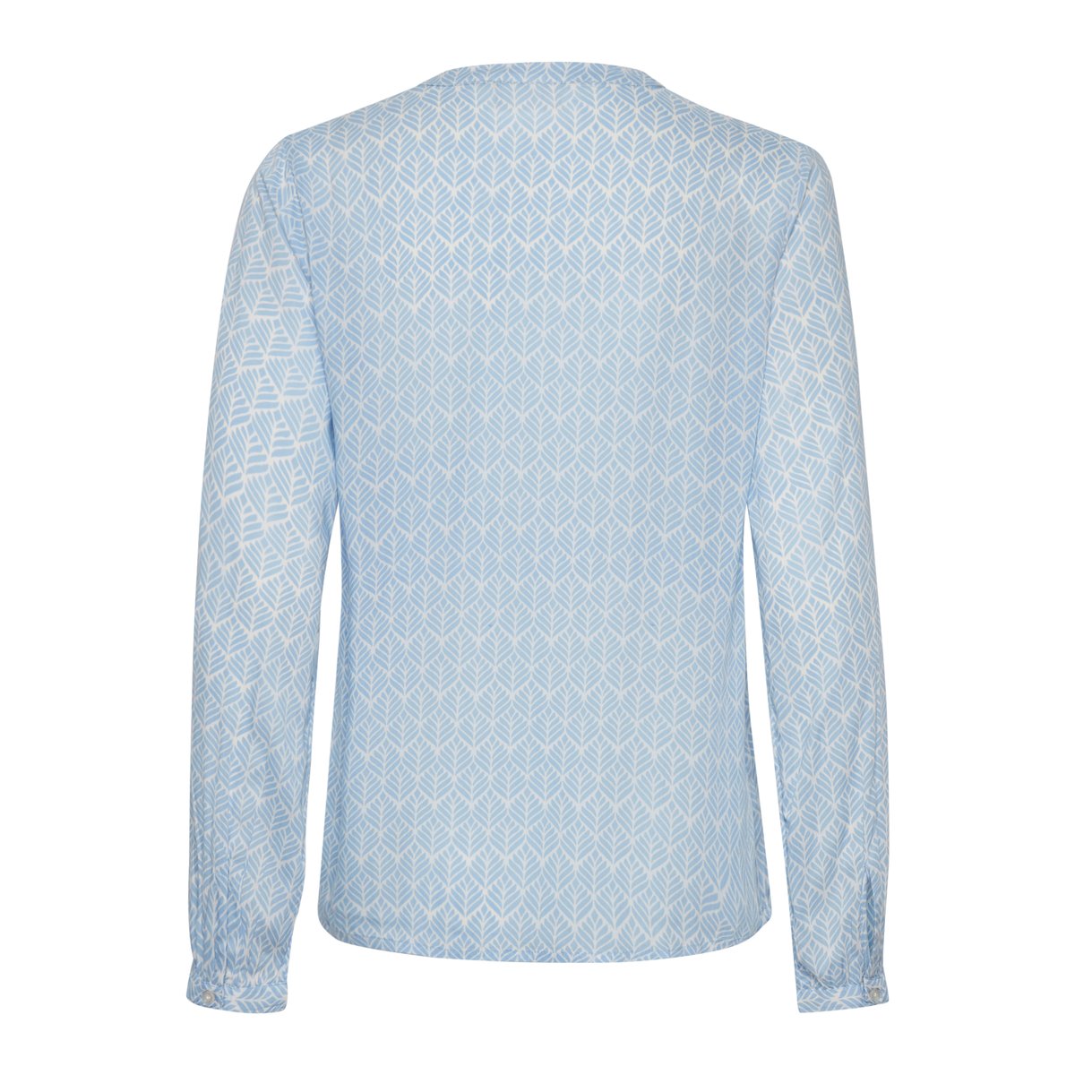 Long sleeved blouse bleu blue/chalk fan print, KAFFE