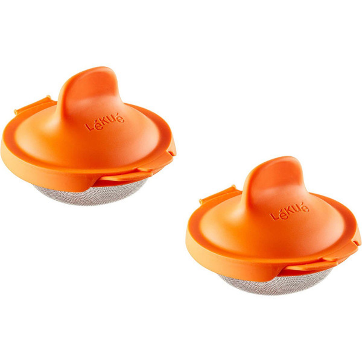 Lot 2 pocheuses à œufs Lékué inox et silicone Platinum orange, LEKUE