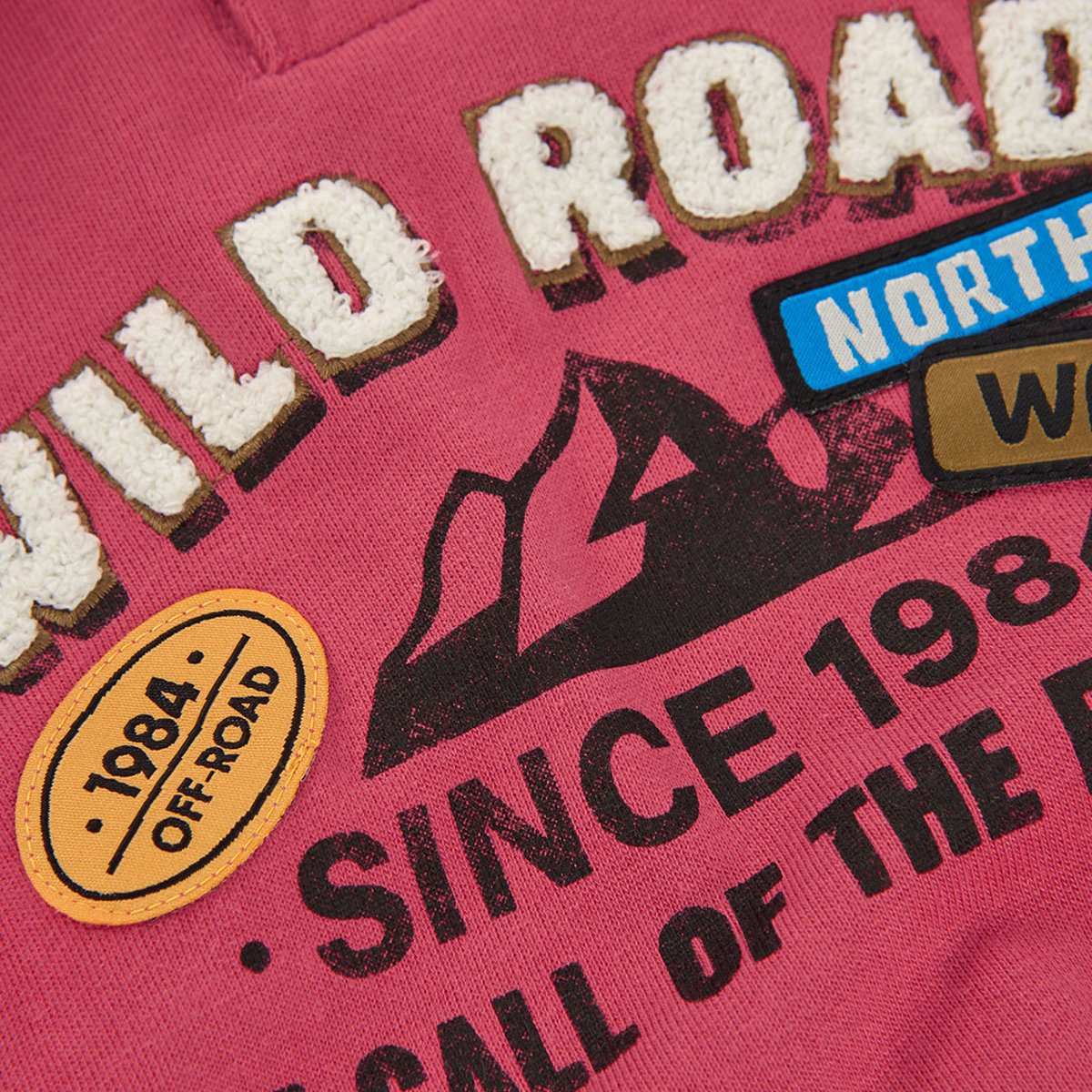 Sweat-shirt molleton garçon à capuche Wild Road orange, BOBOLI