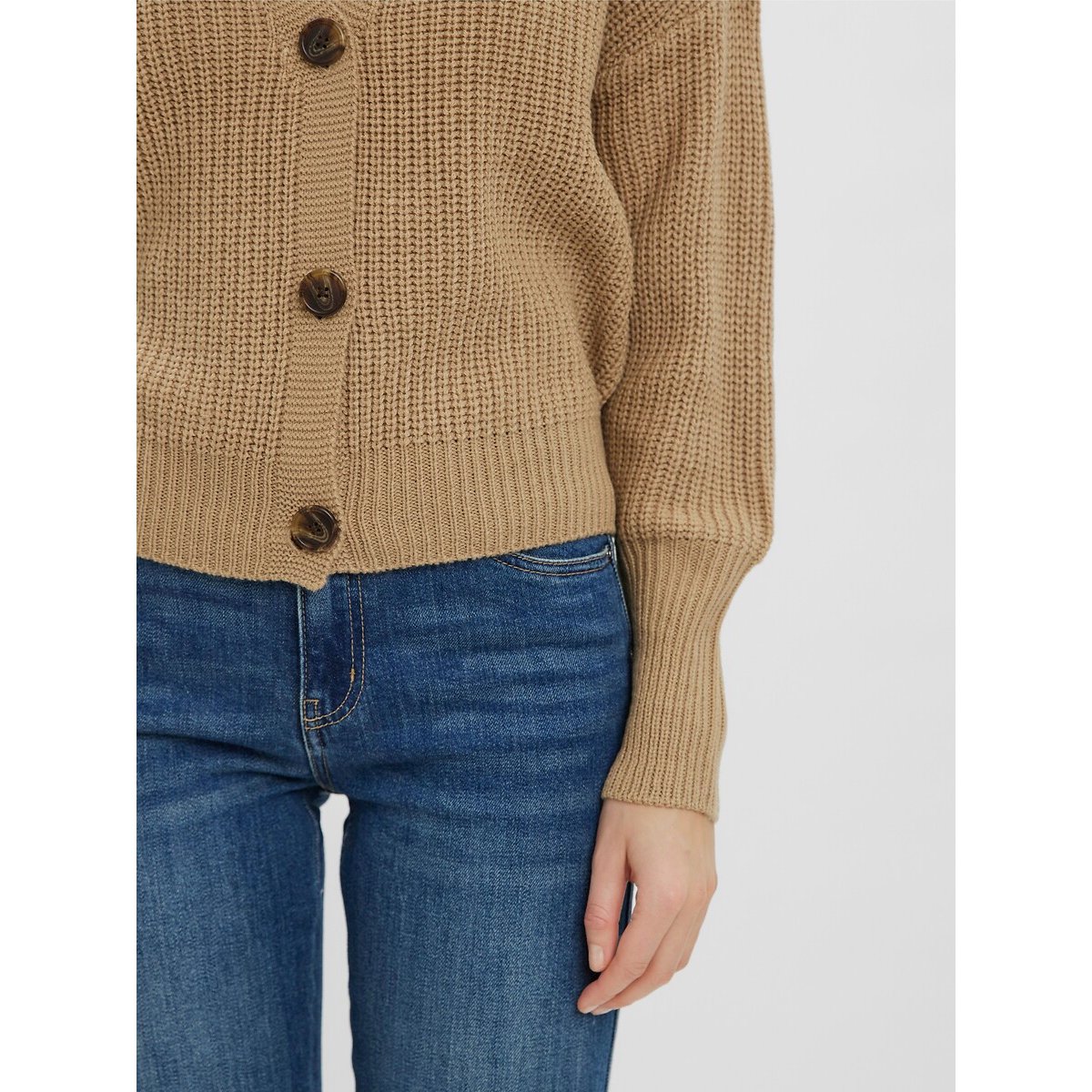 Gilet court boutonné beige, VERO MODA