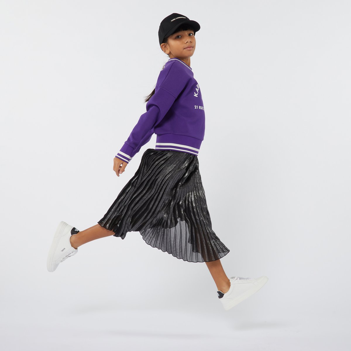 Jupe midi plissée silver, KARL LAGERFELD KIDS