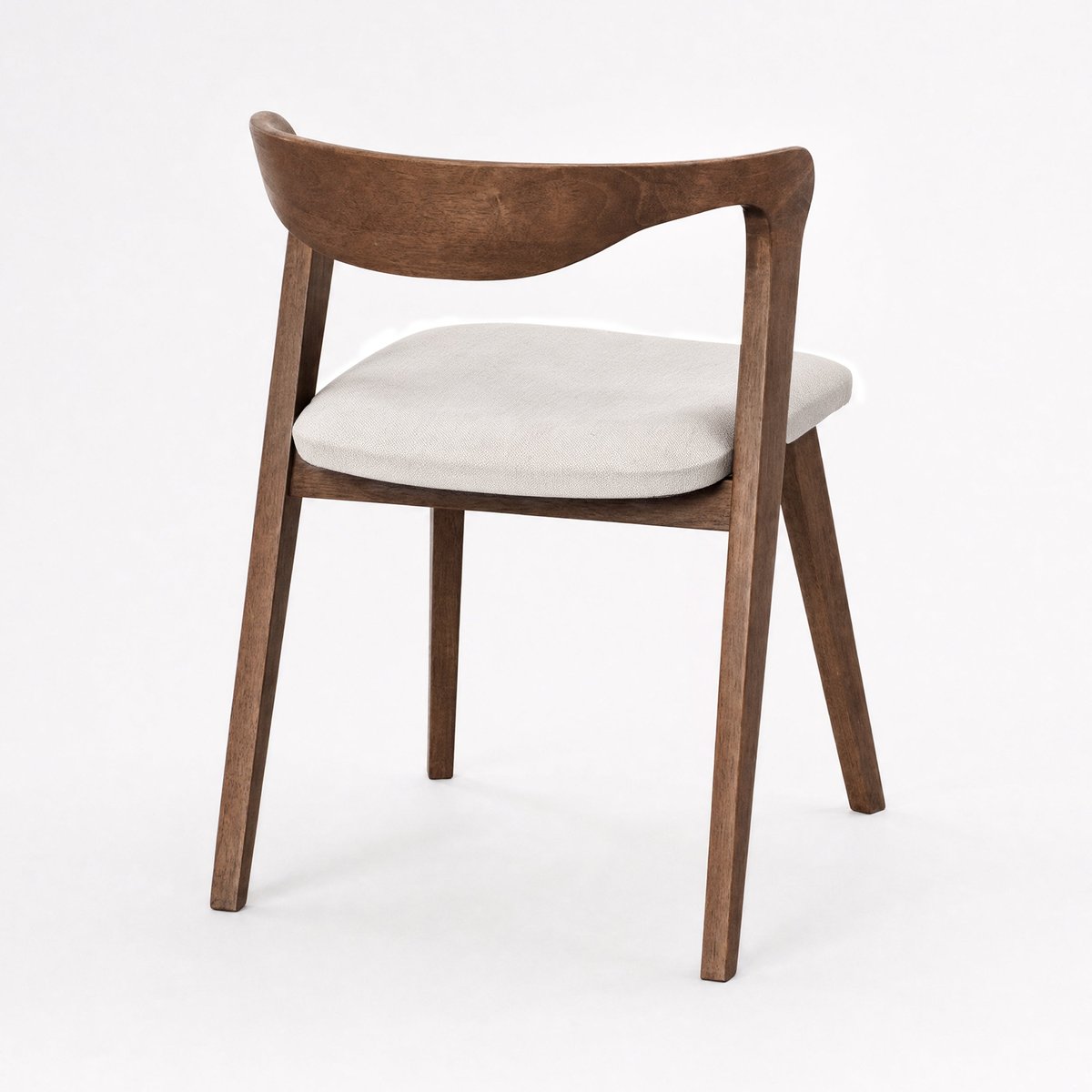 Chaise en bois d'hévéa et tissu - VEGA marron, MAISON PAVANE