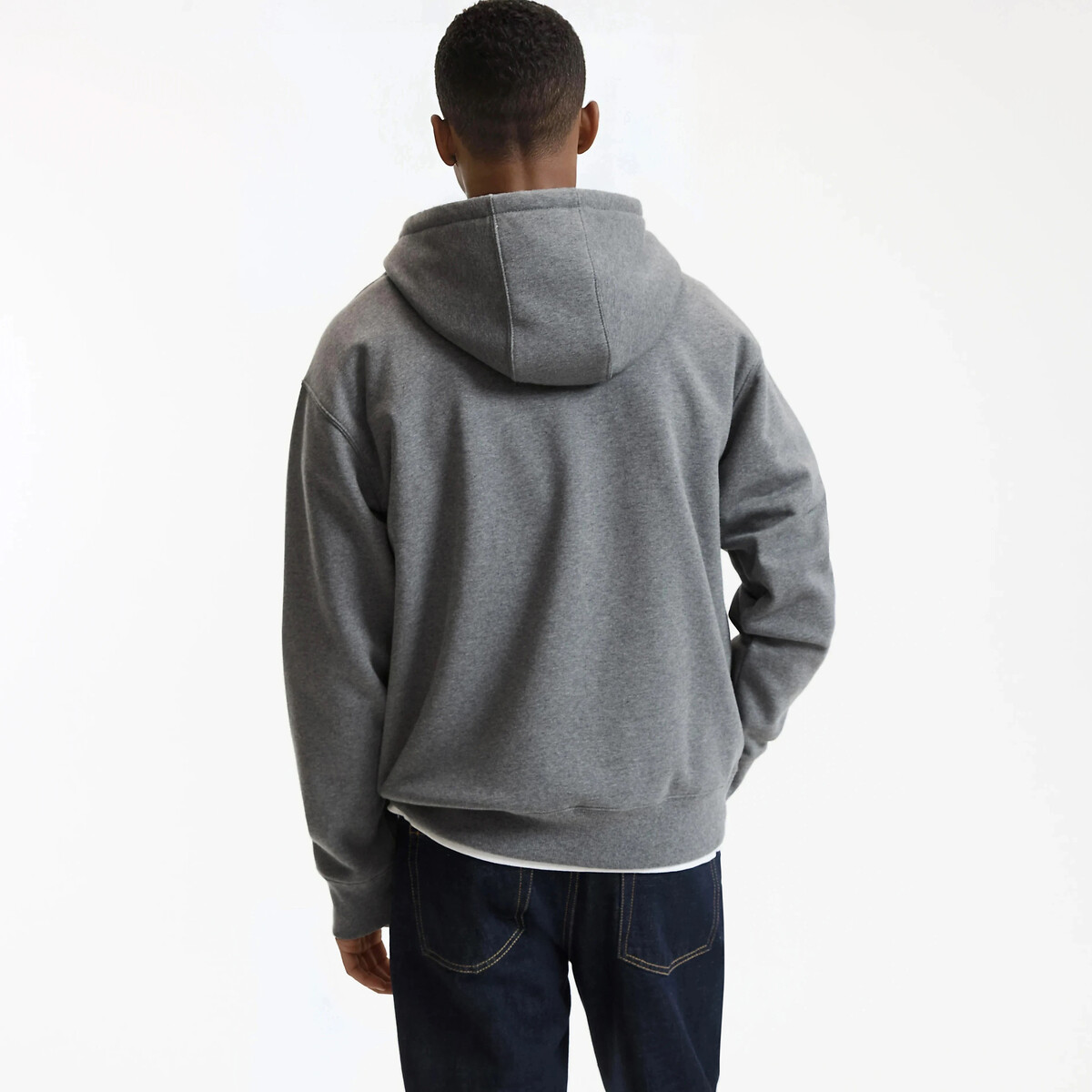 Sweat à capuche Fit boxy gris chiné, LA REDOUTE COLLECTIONS