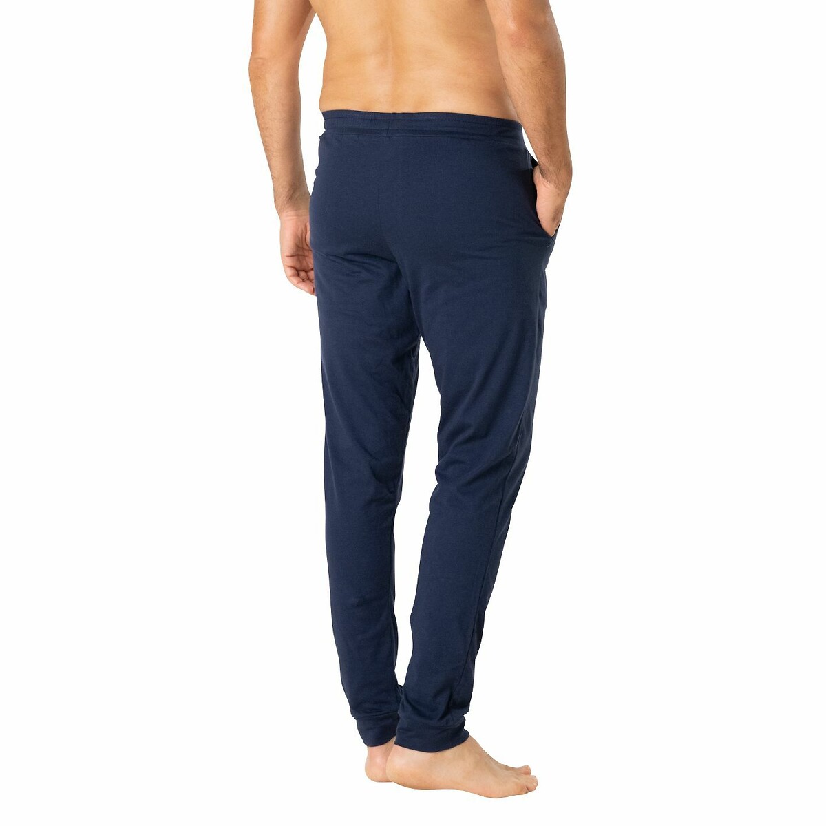 Cotton Jogger-Style Pyjamas grey marl/navy, EMINENCE