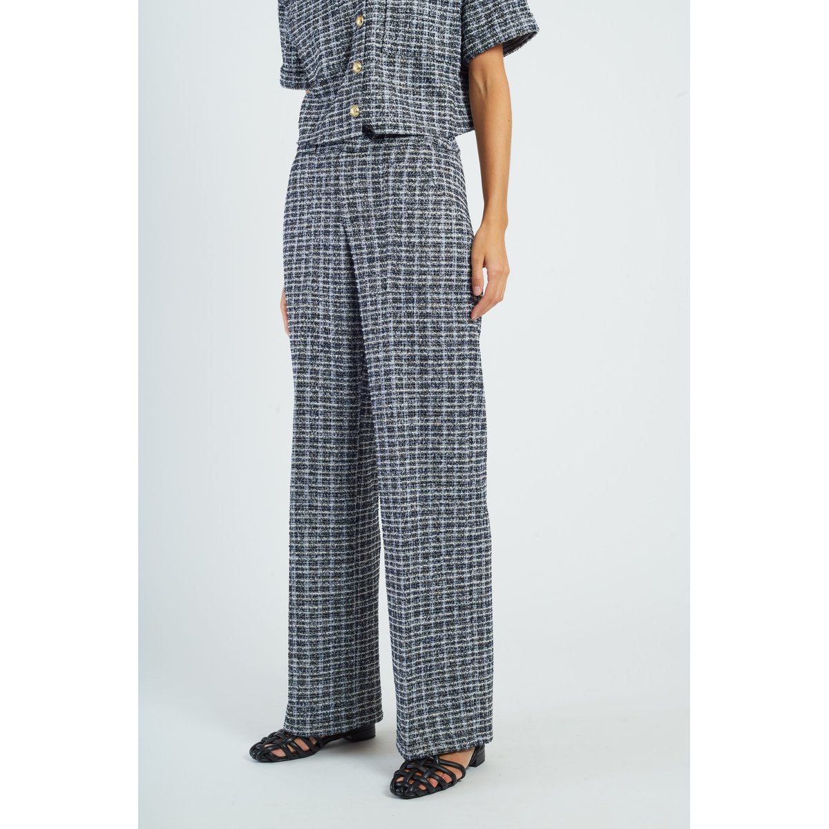 Pantalon droit en tweed BARCELONE marine, DERHY