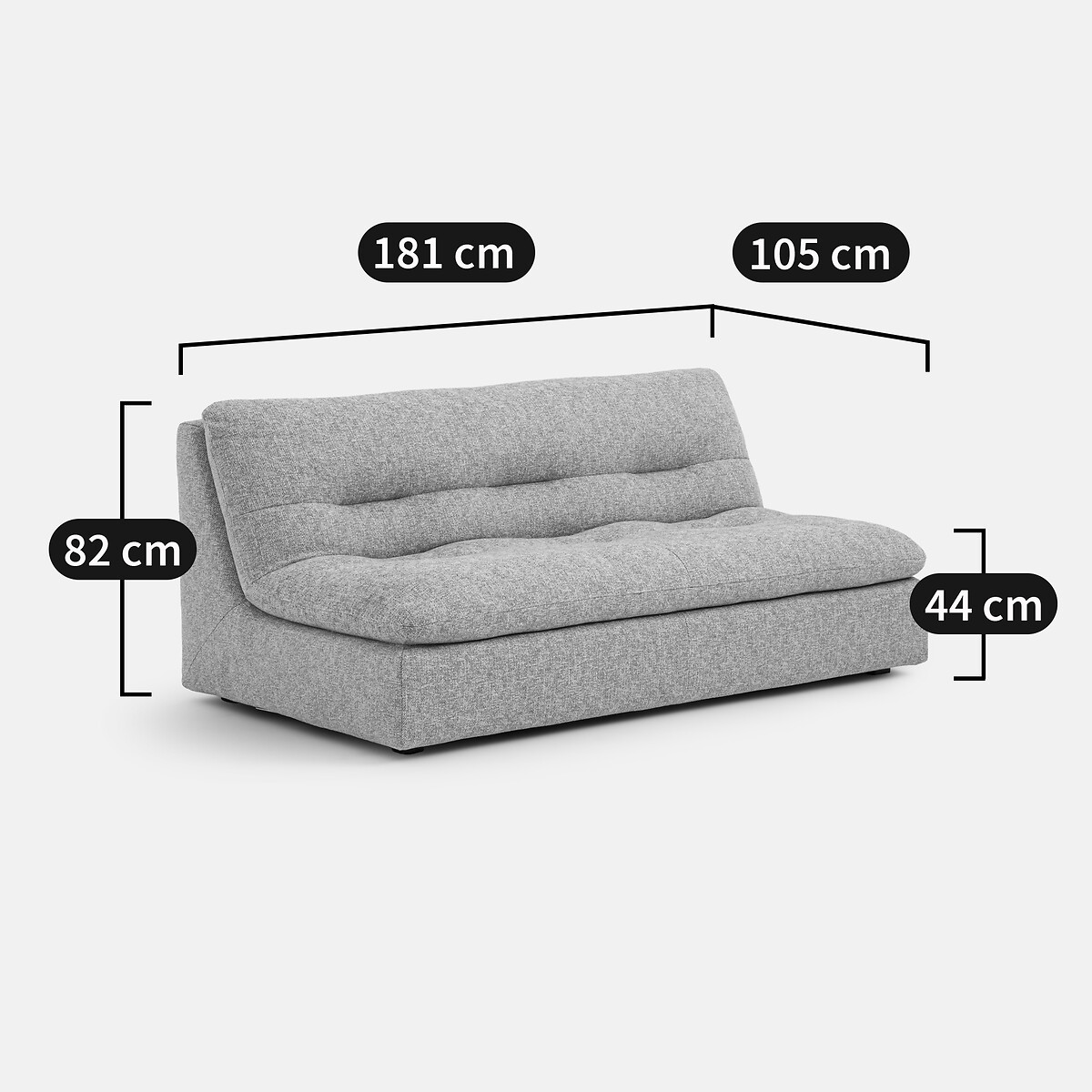 Giuliano Modular 3-Seater Sofa in Marl Fabric sienna, AM.PM