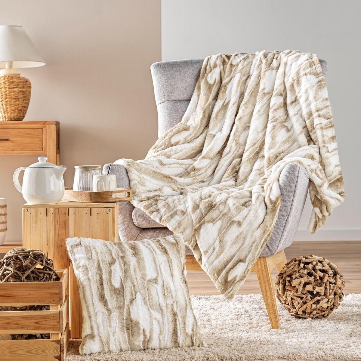 Plaid doux sherpa Cheyenne sable, EDEN