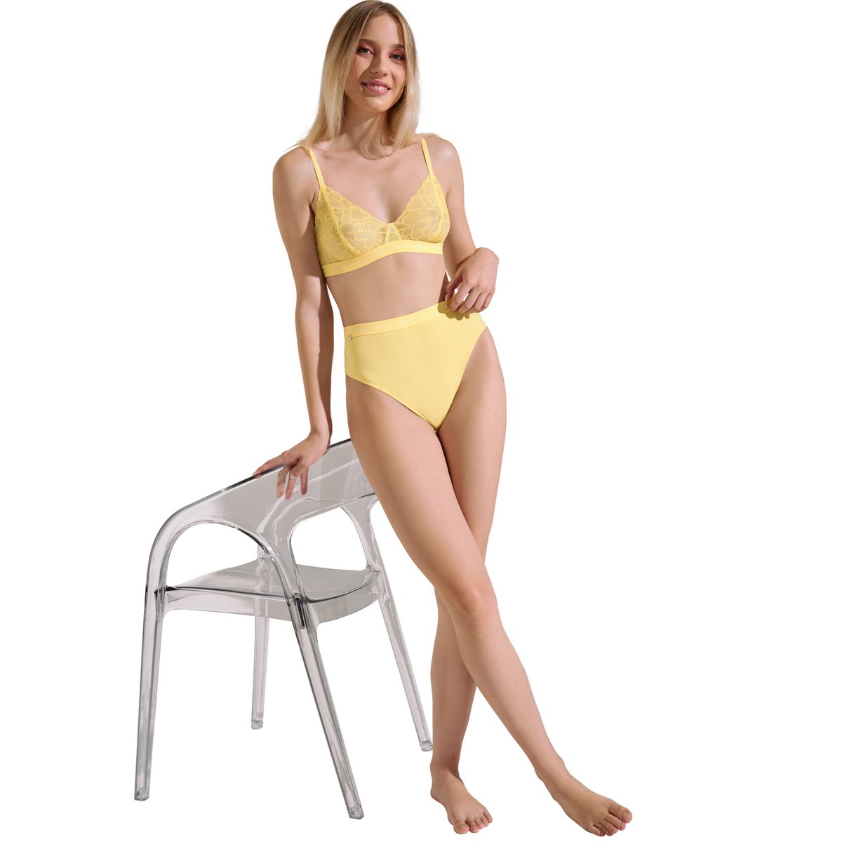 Soutien-gorge bralette triangle sans armatures Sunflower jaune, LISCA