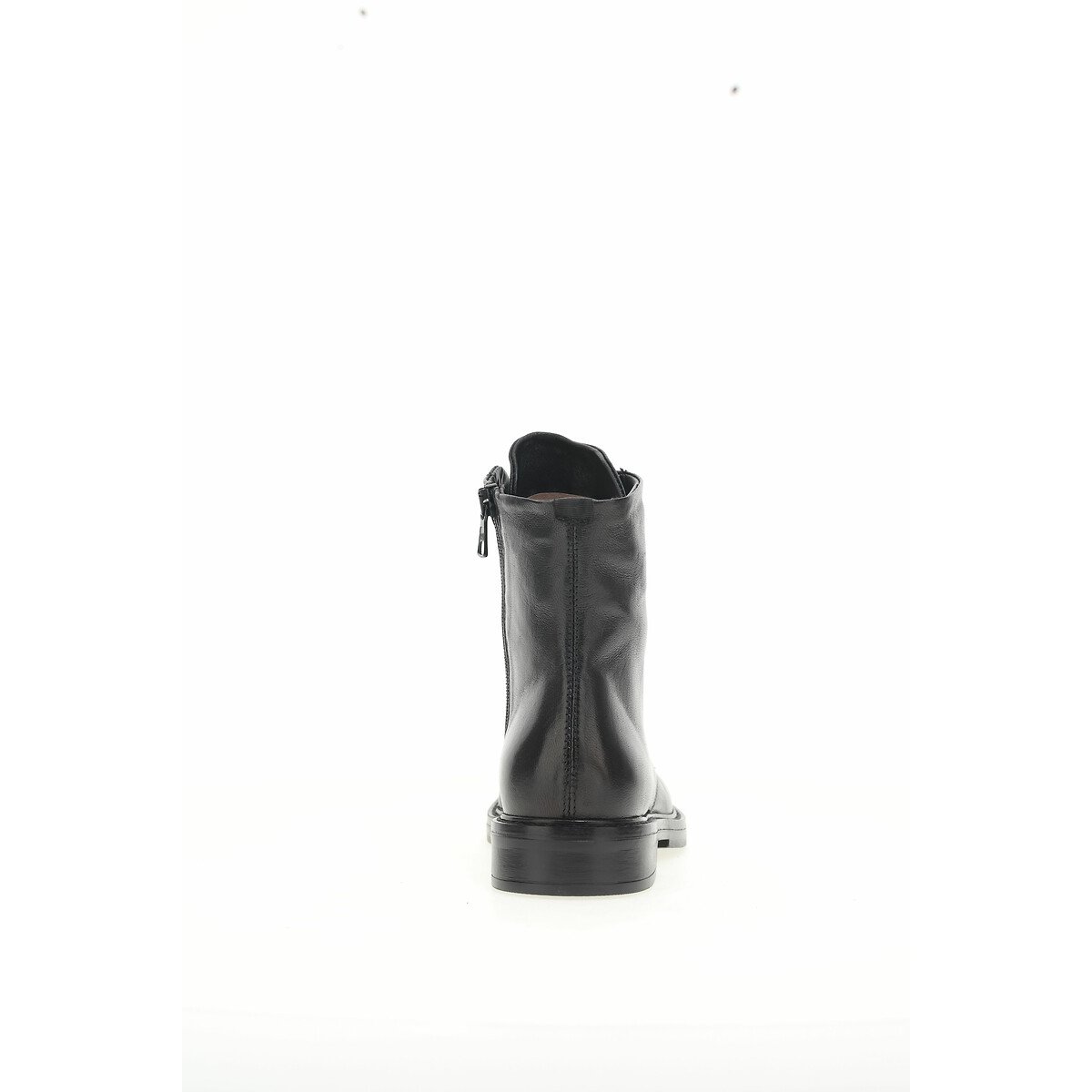 Bottines en cuir, lacets cachés noir, MJUS