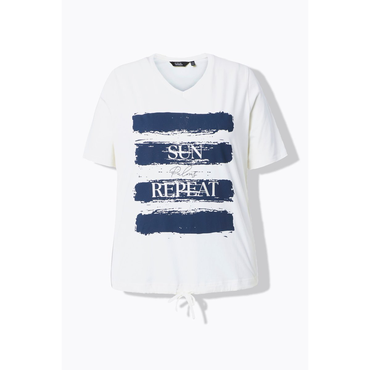 T-shirt avec message blanc cassé, ULLA POPKEN
