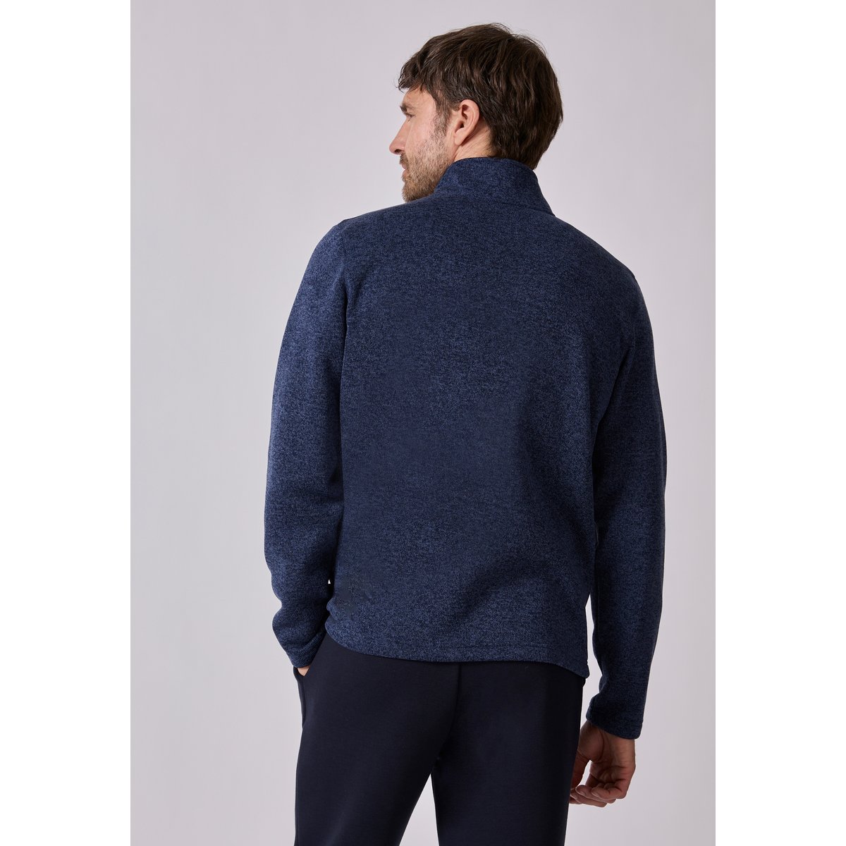 Polaire col montant Thermolactyl bleu marine chiné, DAMART