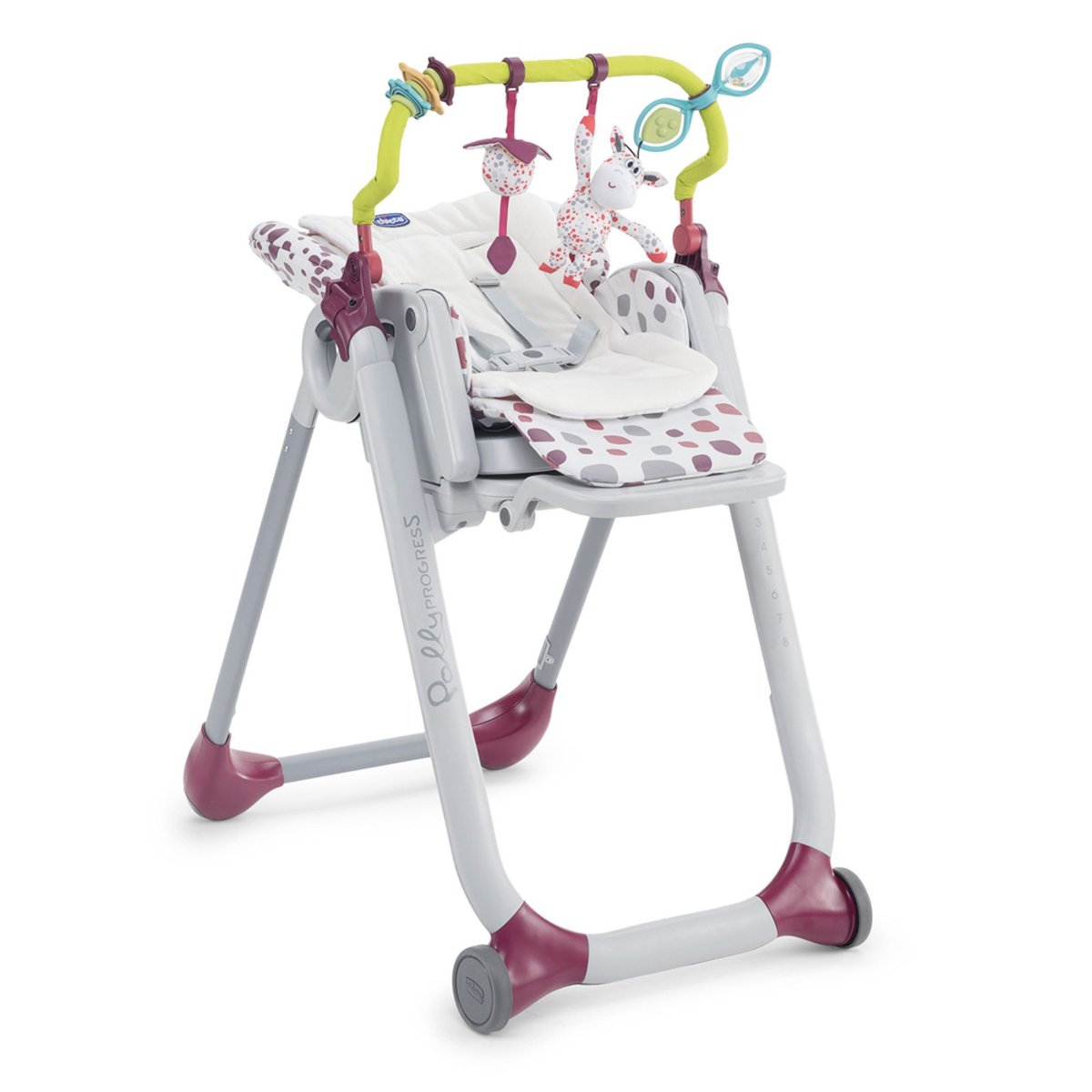Kit barre de jeu + coussin réducteur pour chaise haute multicolore, CHICCO