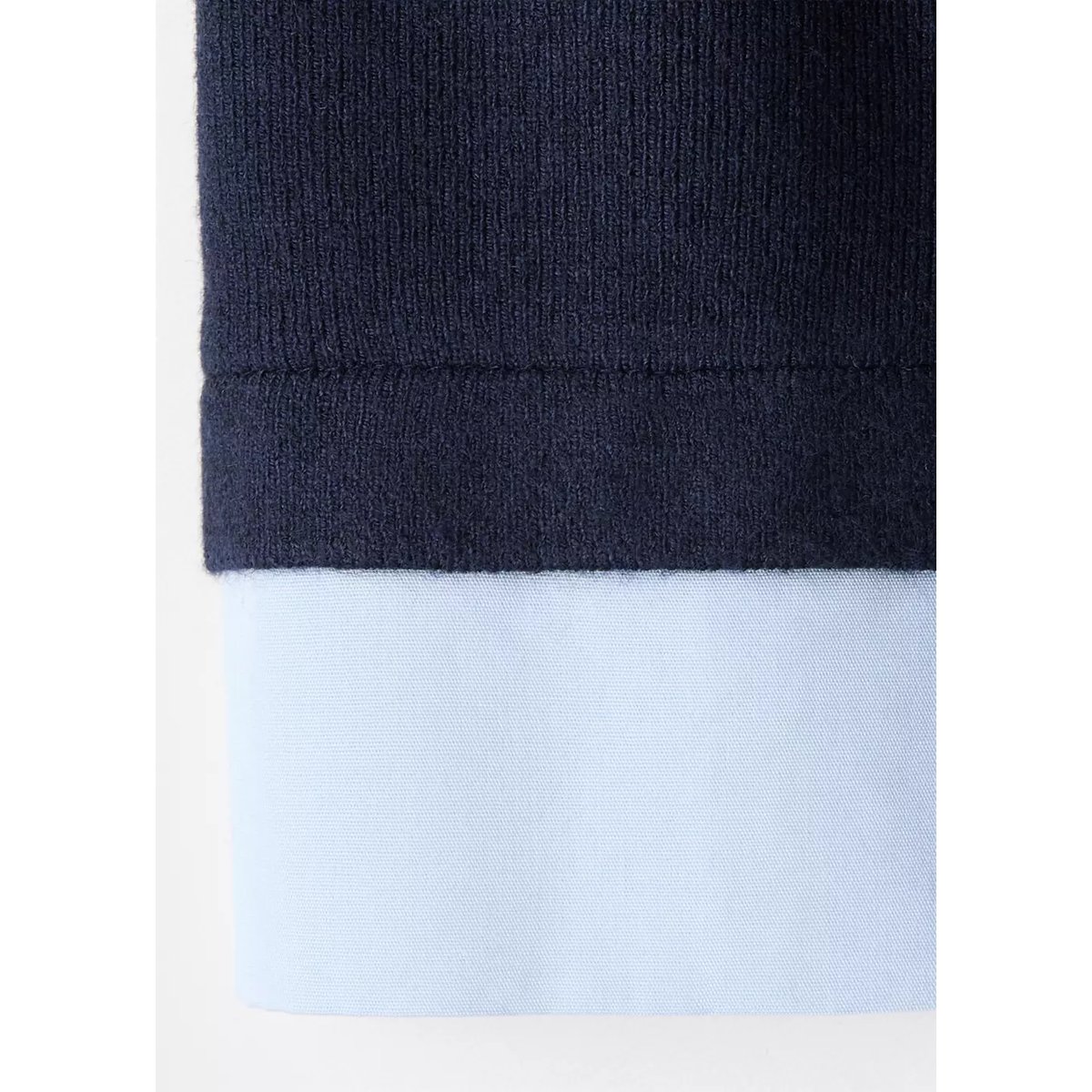 Pull en maille superposition chemise bleu marine, MANGO