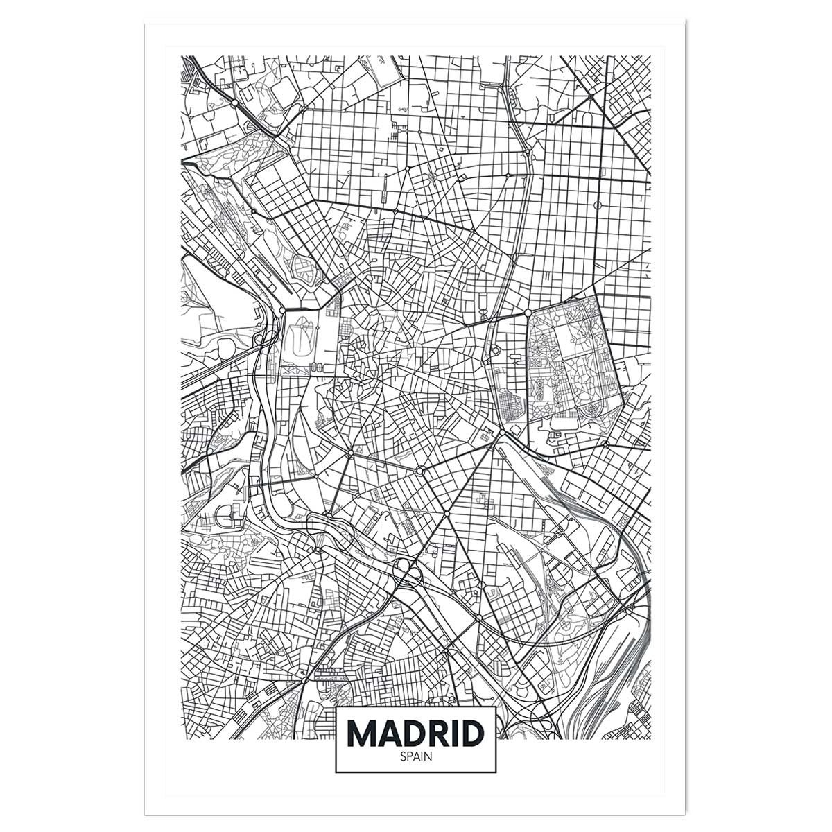 Affiche graphique madrid spain affiche seule, HEXOA