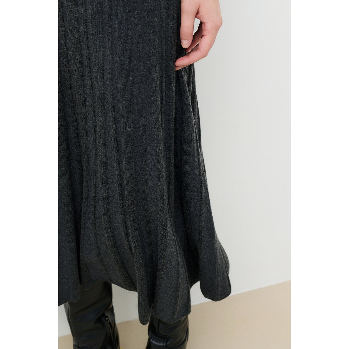 Jupe fluide en maille JDAKOTA gris, CAROLL