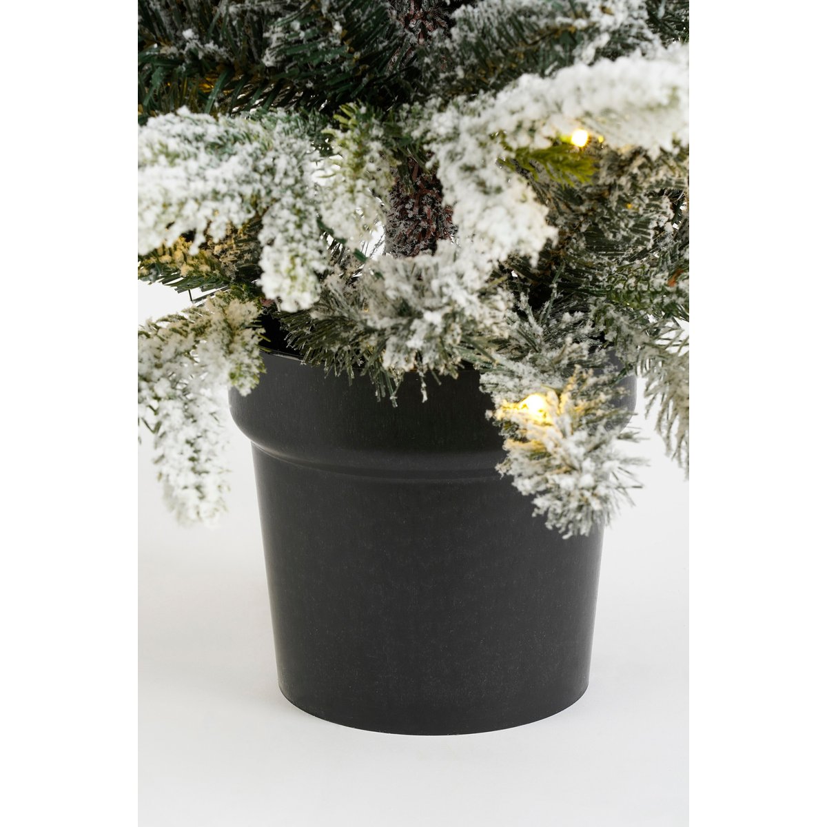 Sapin de Noël artificiel enneigé H90 cm GRIMSHAW blanc chaud, BLACK BOX TREES