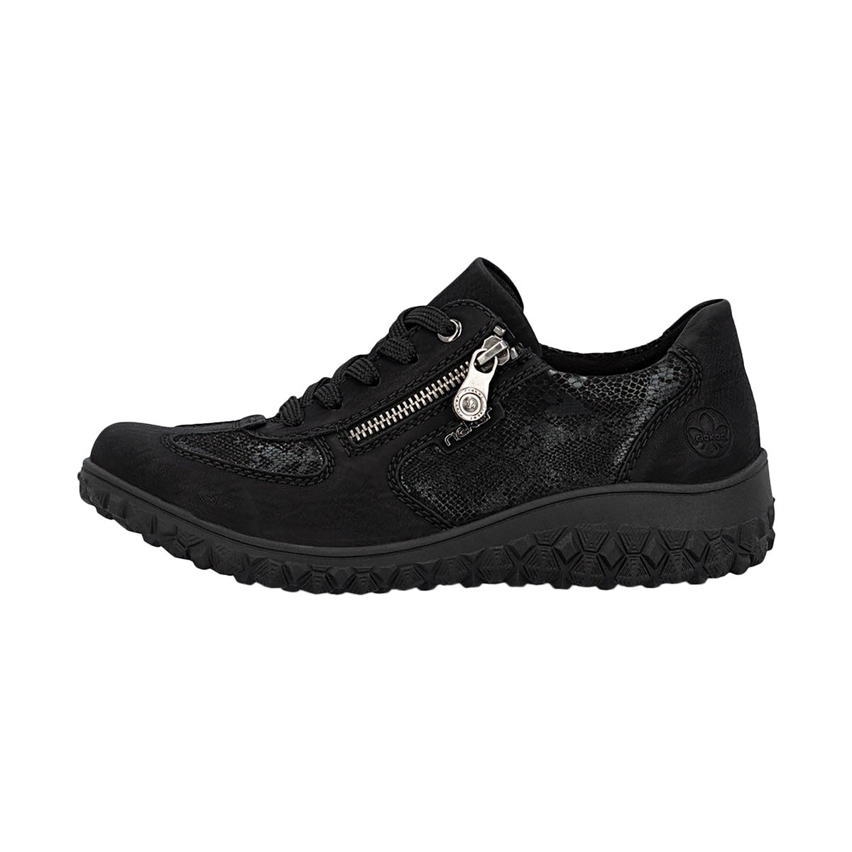 Basket Basse Cuir Scuol noir, RIEKER