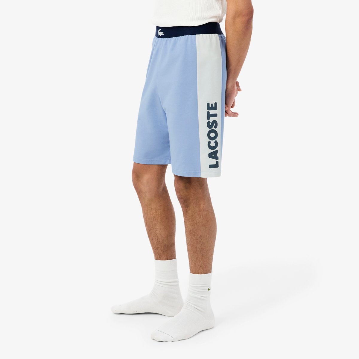 Short d'intérieur straight fit molleton bleu-30y, LACOSTE