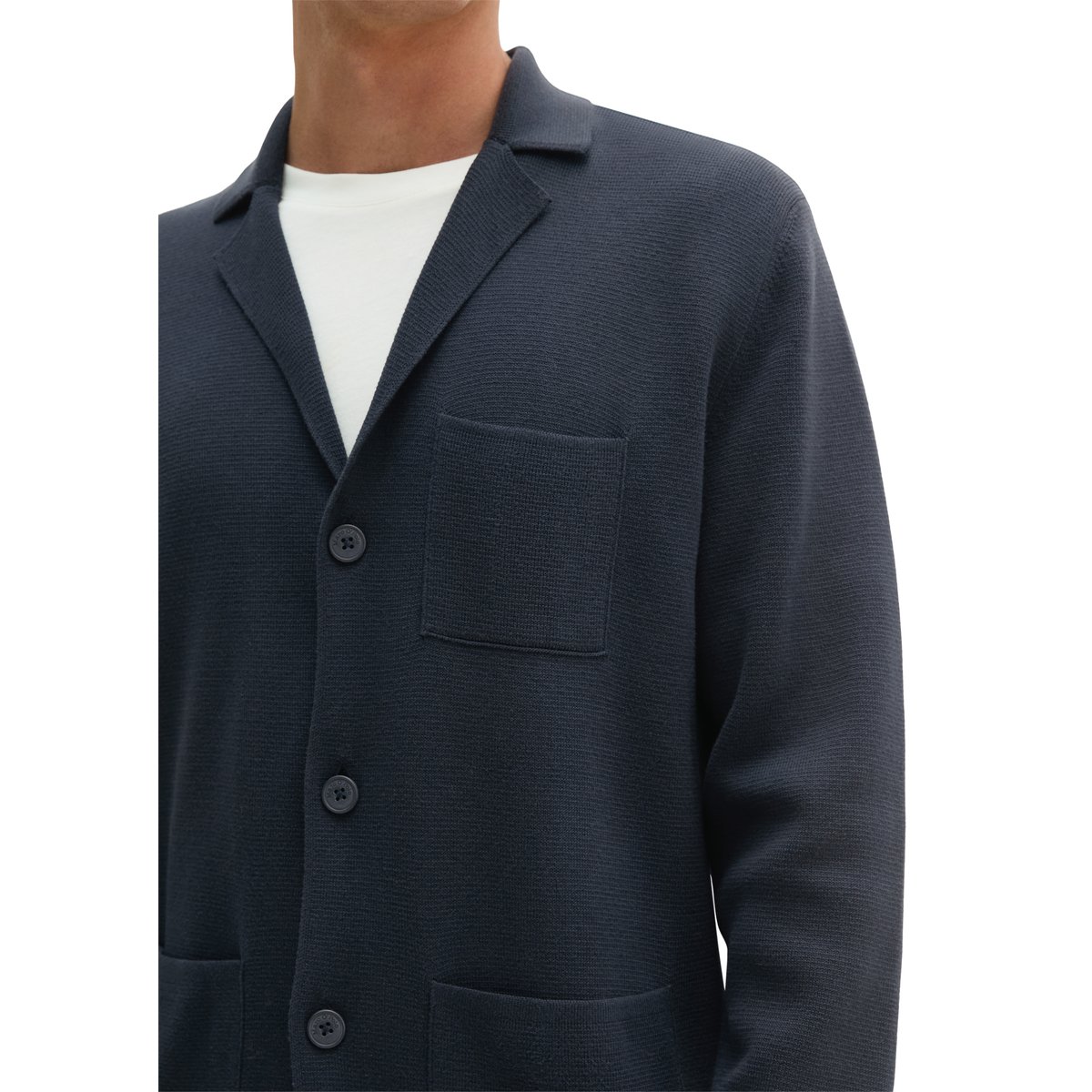 Blazer en maille, coupe classique en coton biologique certifié bleu, MARC O'POLO