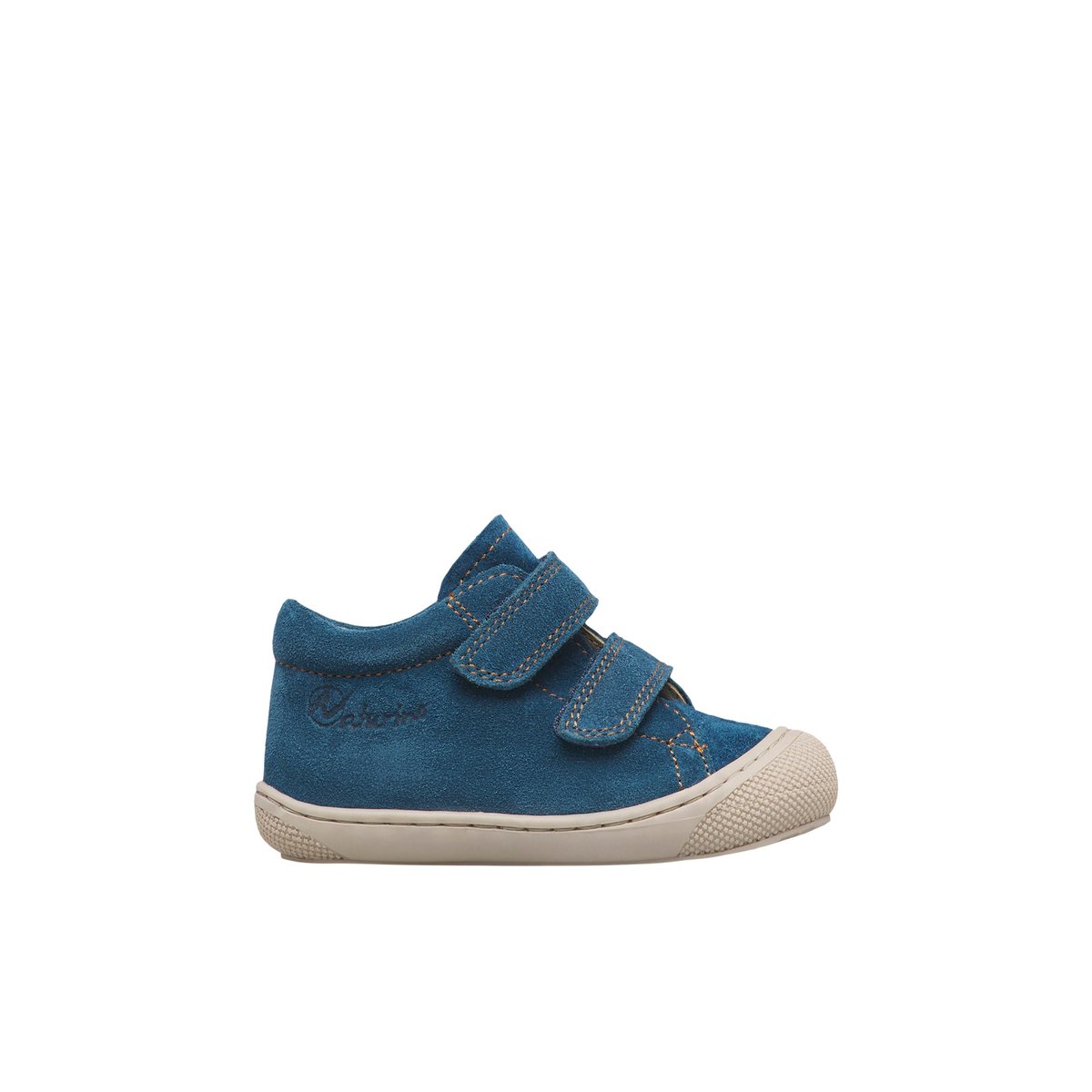 Chaussures premiers pas en suède COCOON VL bleu-blanc, NATURINO